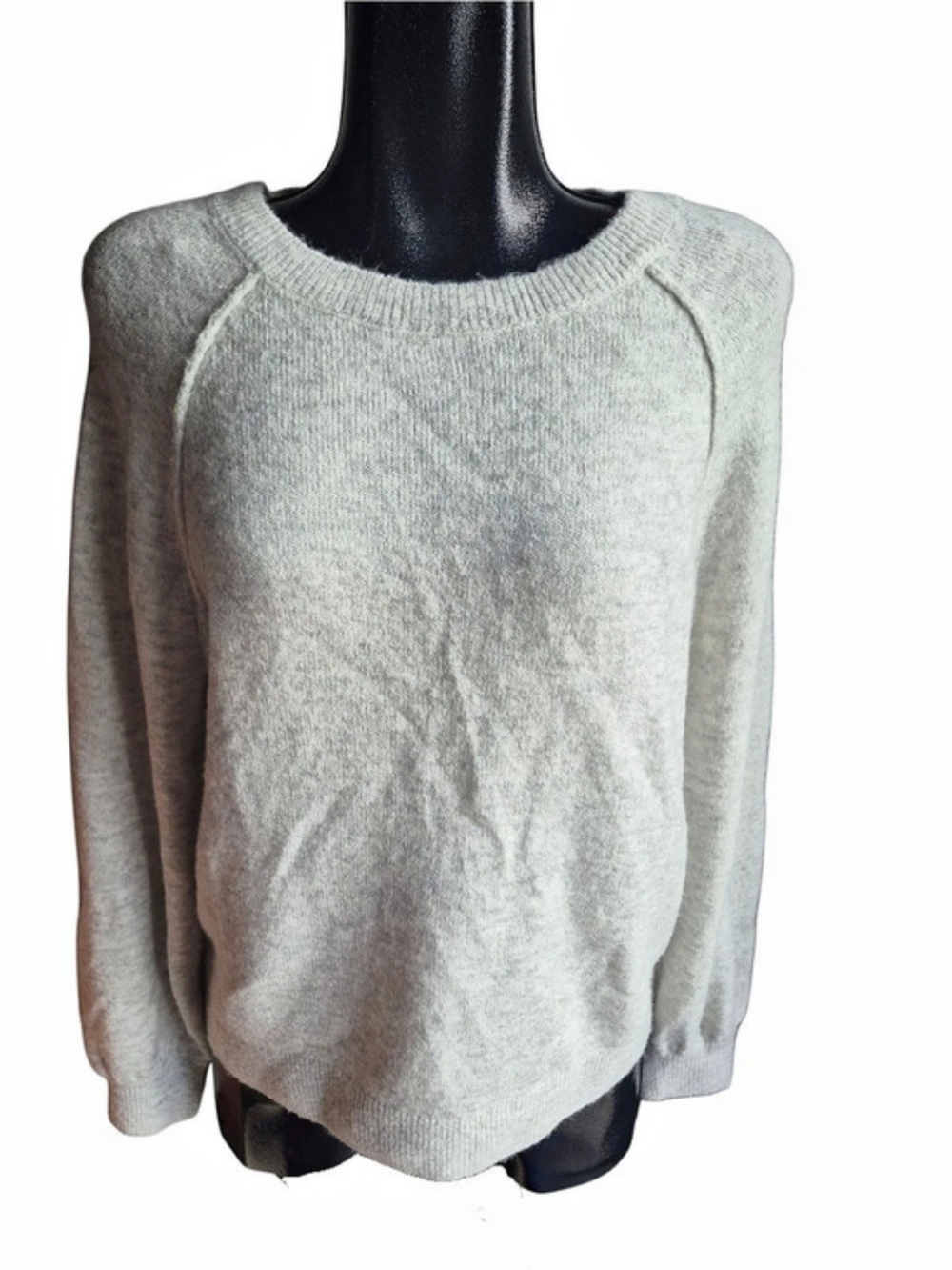 Vince Camuto Heathered Gray Crew Neck Light Knit Sweater Size XS
